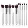 10-Piece Black Silver & Black Gold Makeup Brush Set