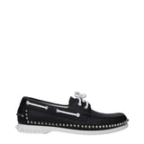 Christian Louboutin Black Leather Slip-On Loafers