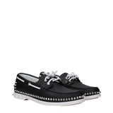 Christian Louboutin Black Leather Slip-On Loafers