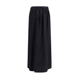 Kristina Ti Black Fleece Wool Long Skirt