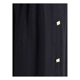 Kristina Ti Black Fleece Wool Long Skirt