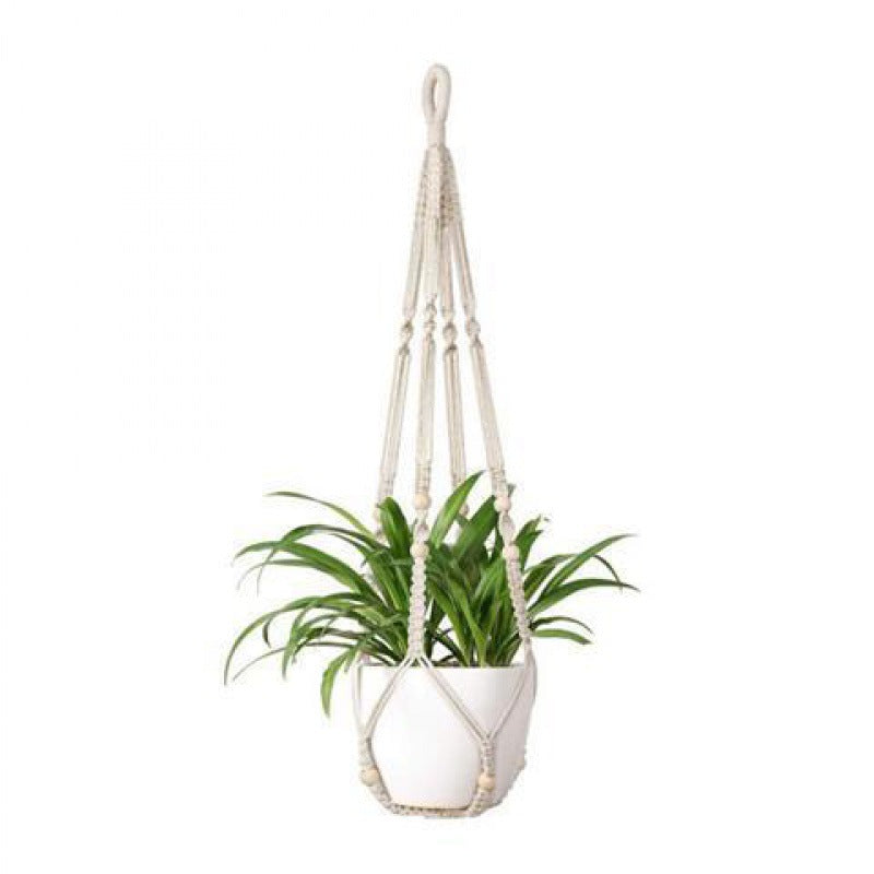 Handwoven Cotton Rope Hanging Planter Basket