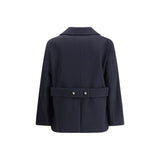 Valentino Blue Fleece Wool Coat