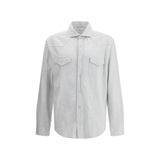 Brunello Cucinelli Gray Cotton Shirt