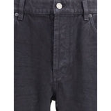 Saint Laurent Black Cotton Straight-Leg Jeans