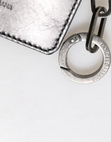 Dolce & Gabbana Wallet Black Leather Logo Embossed Key Chain Card Holder Wallet