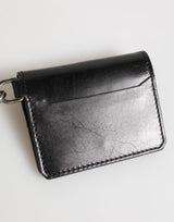 Dolce & Gabbana Wallet Black Leather Logo Embossed Key Chain Card Holder Wallet