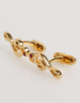 Dolce & Gabbana Gold Musical Note Metal Brass Pin Men Accessory Cufflinks