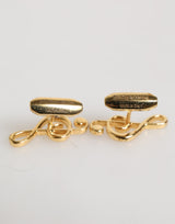 Dolce & Gabbana Gold Musical Note Metal Brass Pin Men Accessory Cufflinks