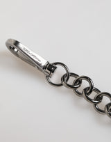 Dolce & Gabbana Blue Yellow DG Rubber Logo Silver Men Keychain Keyring