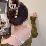Retro Colorful Geometric Hair Claw Clip Accessories