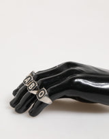 Dolce & Gabbana Silver Tone Brass Lettering Set 5 Pieces Adjustable Ring