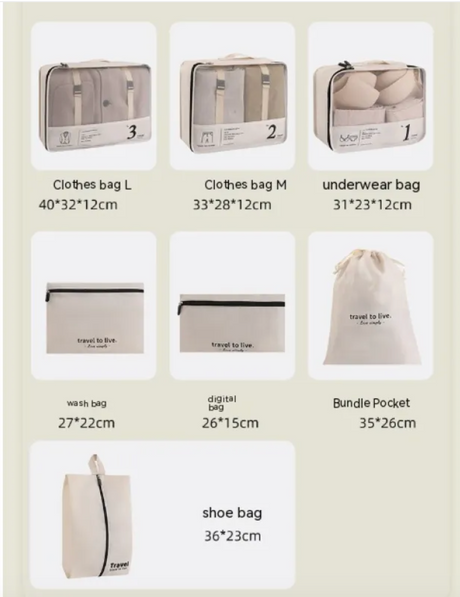 7-Piece Travel Organizer Bag Set