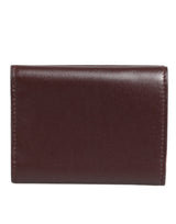 Dolce & Gabbana Leather Embossed Logo Trifold Men Card Holder Dark Brown