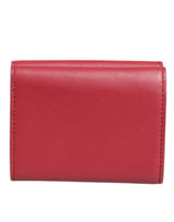 Dolce & Gabbana Red Leather Bold Logo Print Trifold Card Holder Wallet