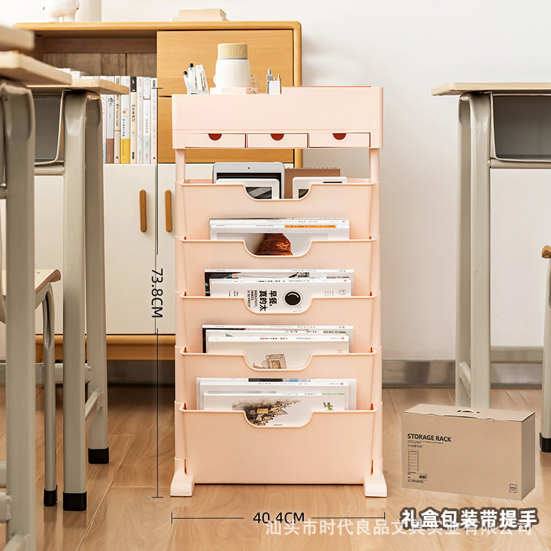 Mobile Plastic Desk Edge Bookshelf and Organizer