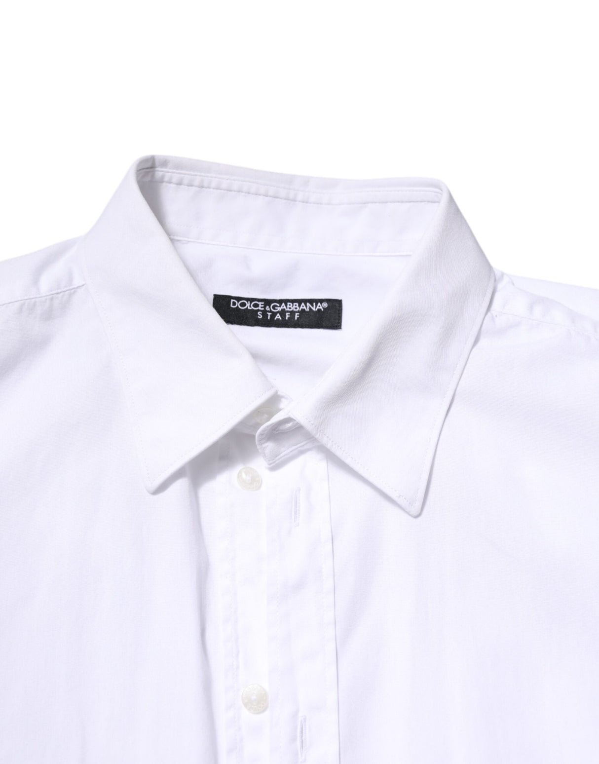 Dolce & Gabbana White Cotton STAFF Long Sleeves Forma Shirt