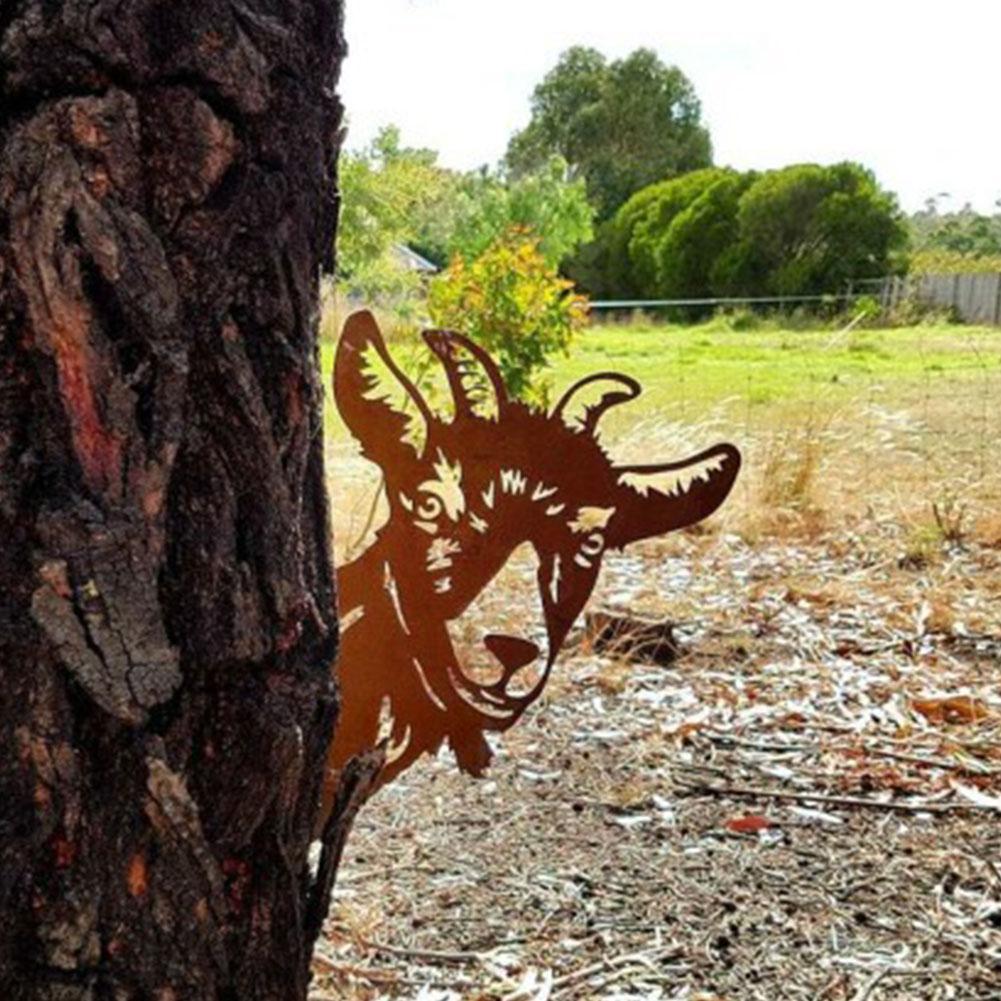Metal Goat Silhouettes Garden Fence Decor and Ornament