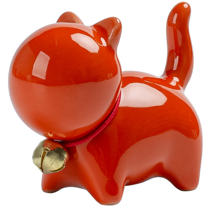 Cute Cat Ceramic Figurine for Mini Tea Garden Decor