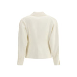 Alessandra Rich Cream Fleece Wool Blazer