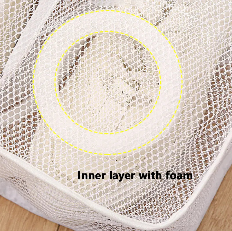 Shoe Laundry Bag with Zipper and Mesh Storage Organizer