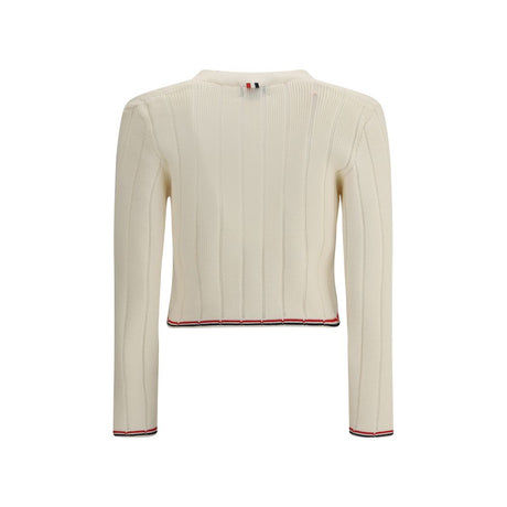 Thom Browne Cream Fleece Wool Cardigan