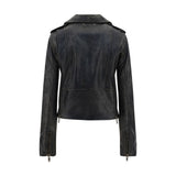Golden Goose Black Calf Leather Bos Taurus Biker Jacket