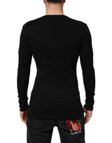 Dolce & Gabbana Black Cotton Button Up Men Cardigan Sweater