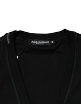 Dolce & Gabbana Black Cotton Button Up Men Cardigan Sweater