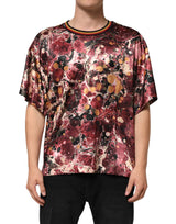 Dolce & Gabbana Multicolor Polyester Marble Print Oversize T-shirt