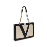 Valentino Garavani Cream Lamb Ovis Aries Aries Shoulder Bag