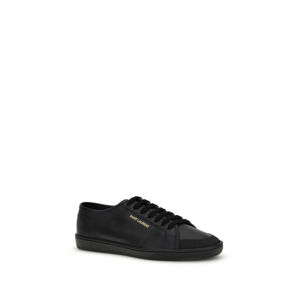 Saint Laurent Black Calf Leather Bos Taurus Low Top Sneakers