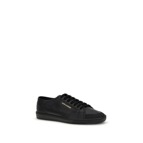 Saint Laurent Black Calf Leather Bos Taurus Low Top Sneakers