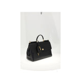 Dolce & Gabbana Black Calf Leather Bos Taurus Shoulder Bag