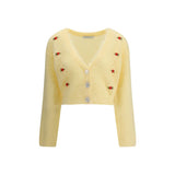 Alessandra Rich Bicolor Mohair Cardigan