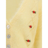 Alessandra Rich Bicolor Mohair Cardigan