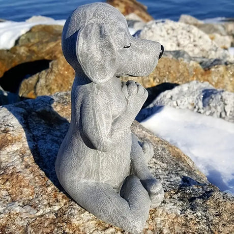 Meditation Yoga Dog Statue for Home and Garden Decor