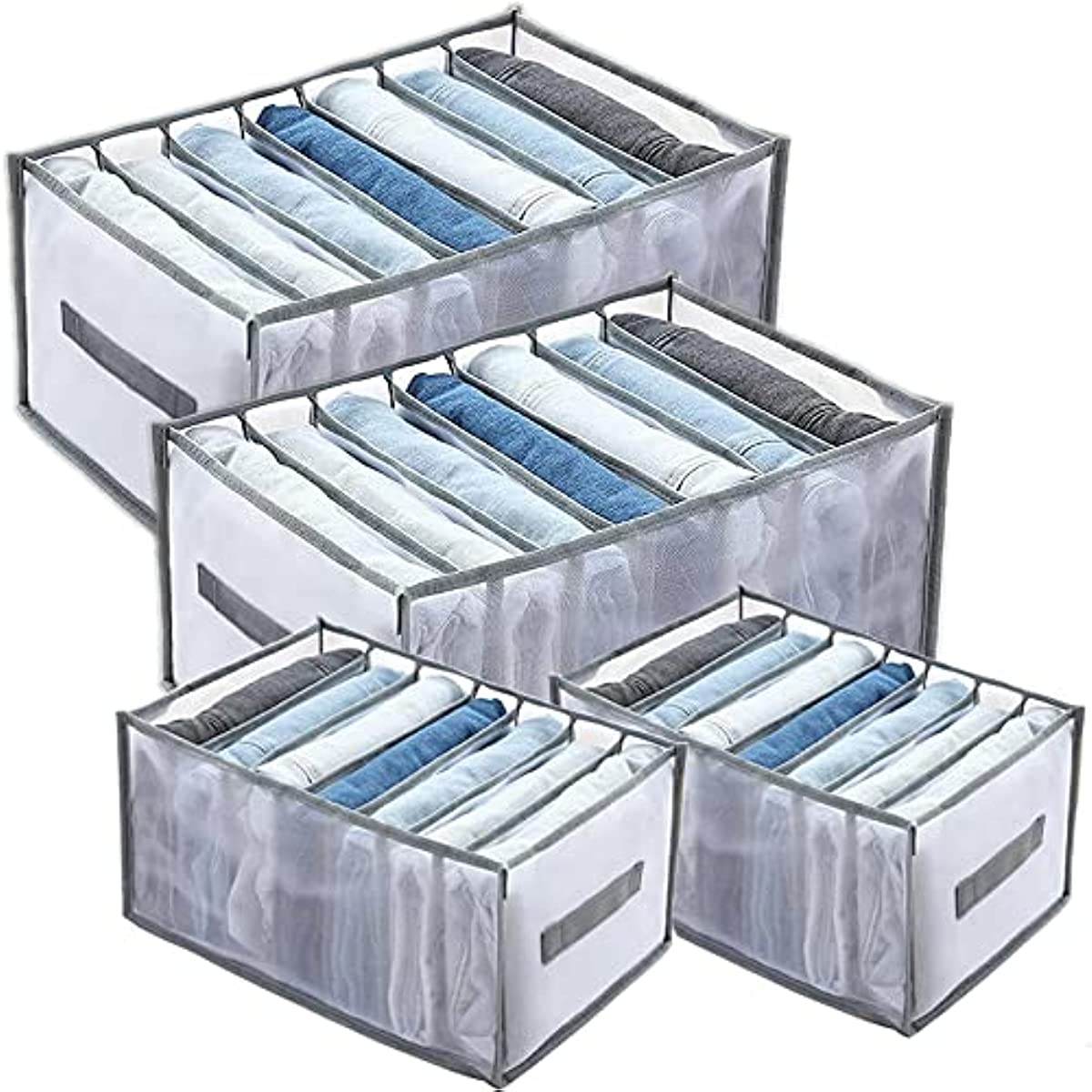 Stackable Jeans Storage Box with Mesh Dividers