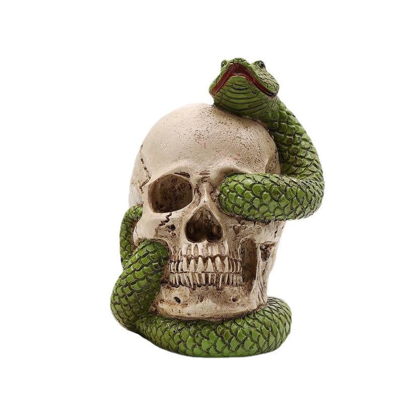 Day of the Dead Green Snake Head Home Decor Ornament