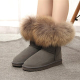 Damen-Schneestiefel aus Fuchsfell