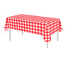 Laroder 4 Pcs Red Gingham Tablecloth Red Checkered Tablecloth Plastic Disposable Tablecloth Rectangle Picnic Table Cloths for Camping Birthday Party Red Plaid Tablecloth Red Table Cover 54 x 108 in