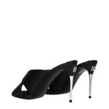 Dolce & Gabbana Black Satin Stiletto Heel Sandals