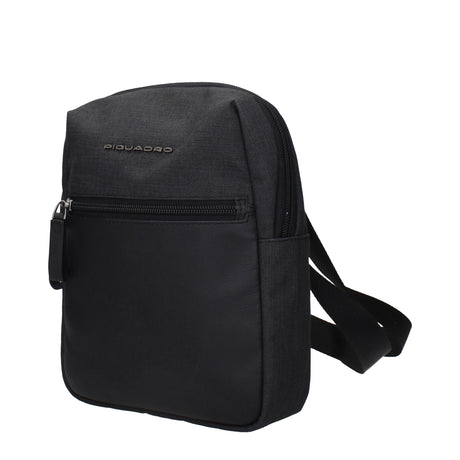 Piquadro Black Fabric Crossbody Bag
