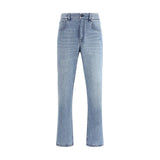 Fendi Light Blue Cotton Straight-Leg Jeans