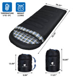Large Winter Flannel Sleeping Bag for Camping