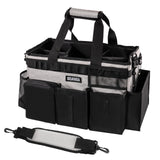 SCAVATA Wearable Cleaning Caddy Bag Cleaning Caddy Supplies Organizer with Handle & Shoulder Straps for Housekeepers Under Sink & Car Cleaning Tool Organizers with 4 Foldable Divider (Grey)