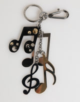 Dolce & Gabbana Silver Musical Note Key Holder Keychain Bag Charm Keyring
