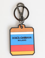Dolce & Gabbana Multicolor DG Rubber Logo Silver Men's Keychain Keyring