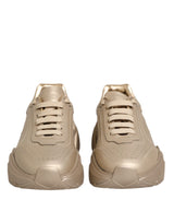 Dolce & Gabbana Gold Leather Daymaster Women Sneaker Shoes