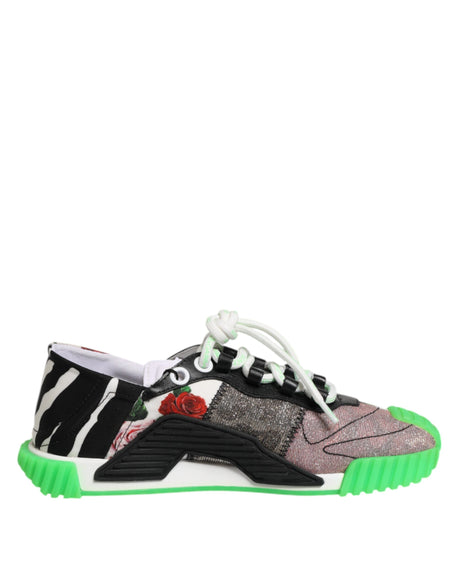Dolce & Gabbana Multicolor DG Logo Leopard Cherry Sneaker Shoes